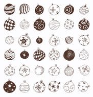 Set of Christmas balls vector illustration