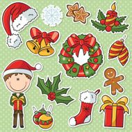 Santa Boy With Christmas Gifts And Decorations N2