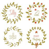 Christmas wreaths set