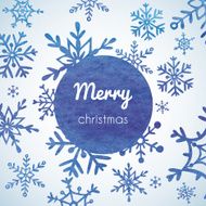 Christmas and New Year greeting card with snowflakes