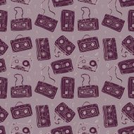 Audio cassette Seamless pattern N4