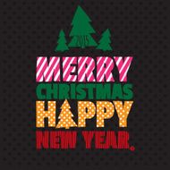 Greeting card Happy new year Merry christmas Typography N2