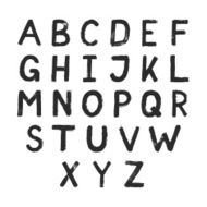 Hand drawn alphabet design Grunge style letters