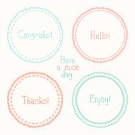 Hand drawn style badges and elements Doodle frames Lettering N2