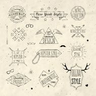 Hipster retro emblem set