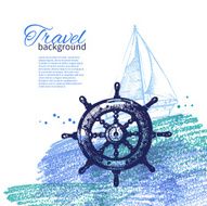 Travel vintage background Sea nautical design N5