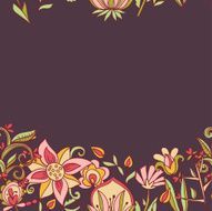Seamless border texture with flowers N5