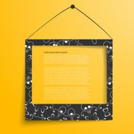 Vector white frames on the yellow wall N16
