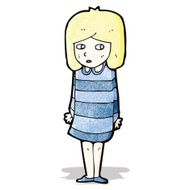 cartoon worried blond girl N2