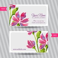 Elegant business card with bouquet of flowers N3