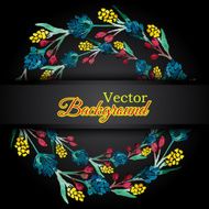 Floral watercolor wreath with pink flowers N2