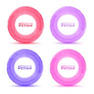 Set of Hand drawn light watercolor circles