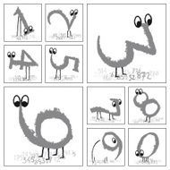 These numbers are animals brush stroke