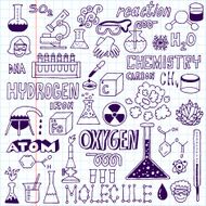 Chemistry Hand drawn Vector illustration School notebook