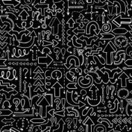 Seamless background of hand drawn arrows N18