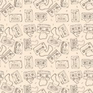 Audio cassette Seamless pattern N5