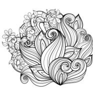 Vector Monochrome Floral Background N33
