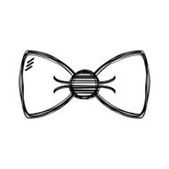 Vector of sketch doodle bow icon