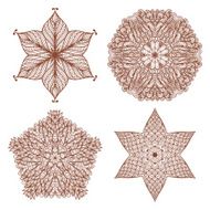 Set of four hand drawn ornaments N17