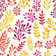 Floral watercolor vector pattern design