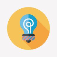 Light bulb flat icon with long shadow eps10 N73
