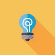 Light bulb flat icon with long shadow eps10 N74