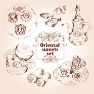 Oriental sweets sketch set