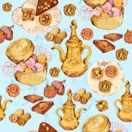 Oriental sweets seamless background