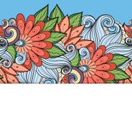 Colored Floral Background Hand Drawn Texture with Flowers N30