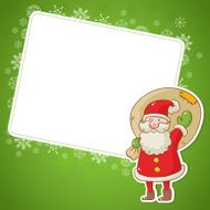 Christmas greeting card with cute Santa