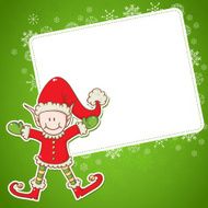 Christmas card with little elf Santa helper N2