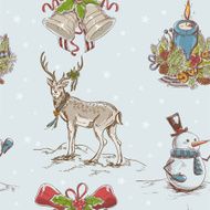 Creative seamless Christmas hand drawn texture