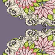 Vector Colored Floral Background Hand Drawn Texture N104