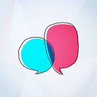 Colorful Vector Doodle Speech Bubbles Drawing On Paper N4