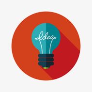 Light bulb flat icon with long shadow eps10 N75