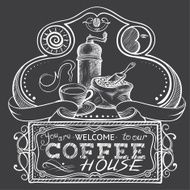 Coffee Vintage Illustration and Sign N2
