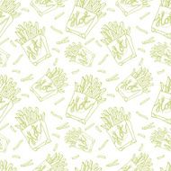 Hand drawn fast food doodle pattern N6