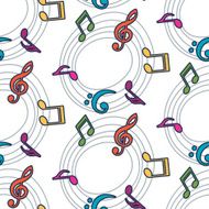 Vector musical pattern with notes N8