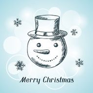Merry Christmas hand drawn invitation card template N11
