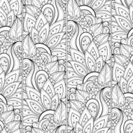Seamless Monochrome Floral Pattern (Vector) N26