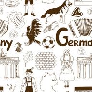 Sketch Germany seamless pattern
