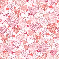 Romantic Hearts Seamless Pattern Background