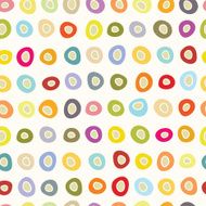 Hand drawn primitive seamless pattern with abstract circles