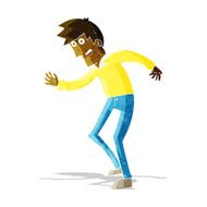 cartoon happy man dancing N55