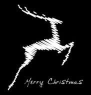 Hand drawn jump deer Christmas design element N3