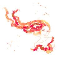 Portrait of beautiful women with long hair