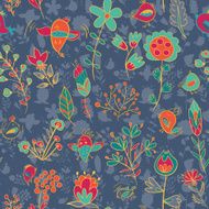 flower and bird Seamless texture N8