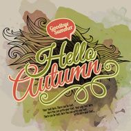 Vector watercolor paint autumn design N3