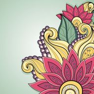 Vector Colored Floral Background Hand Drawn Texture N107