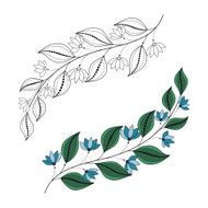 Original Decorative Leaf with Ornament (Vector) N17